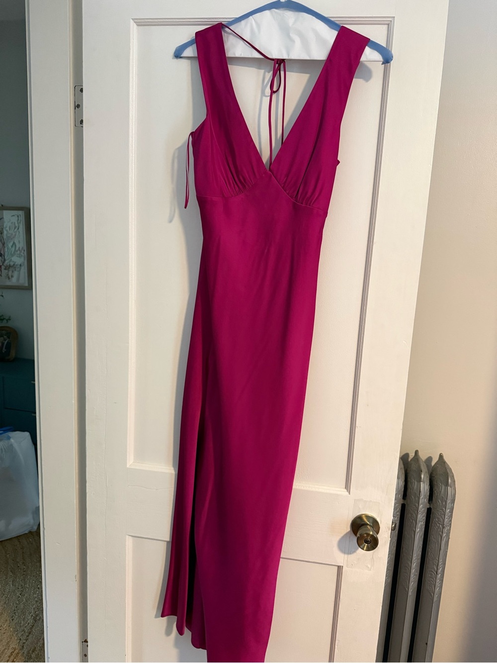 Abercrombie & Fitch Magenta Sleeveless V-Neck Maxi Dress